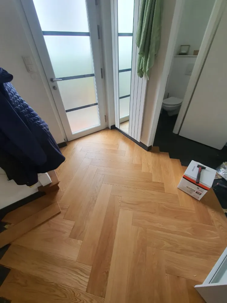Pose : Parquet en bâton rompu (1)