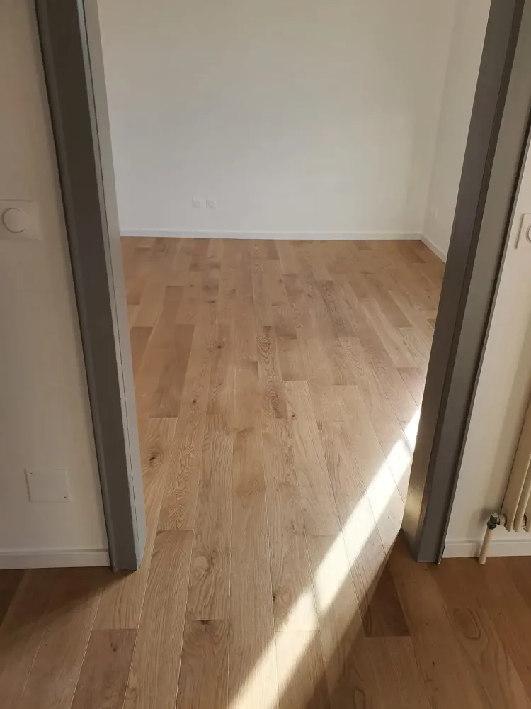 Pose d'un parquet contrecollé à Strasbourg (1webp