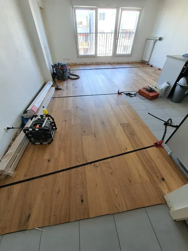 Pose d'un parquet contrecollé Lamett à Strasbourg (8webp