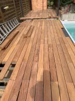 Pose d'une terrasse en cumaru