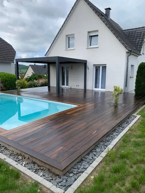 Pose d’une terrasse à Weyersheim