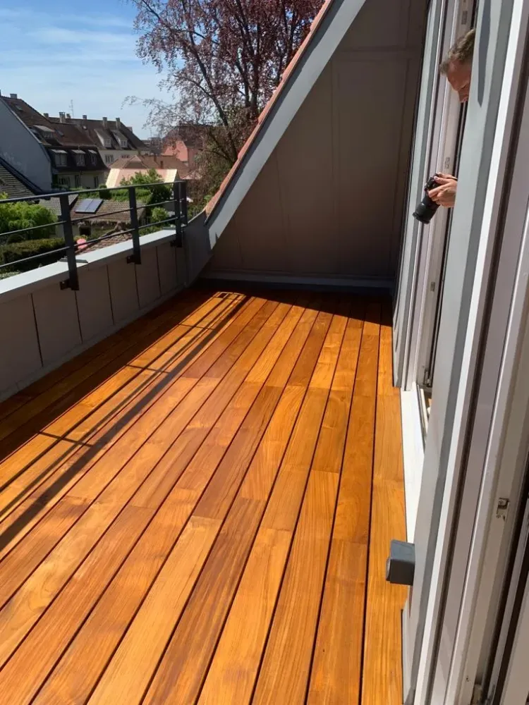 Réalisation d'une terrasse en Teck Indonésien