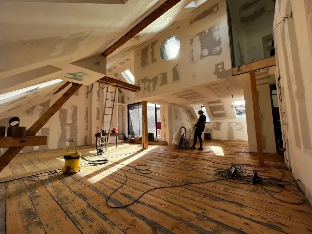 Ponçage d'un parquet à Strasbourg