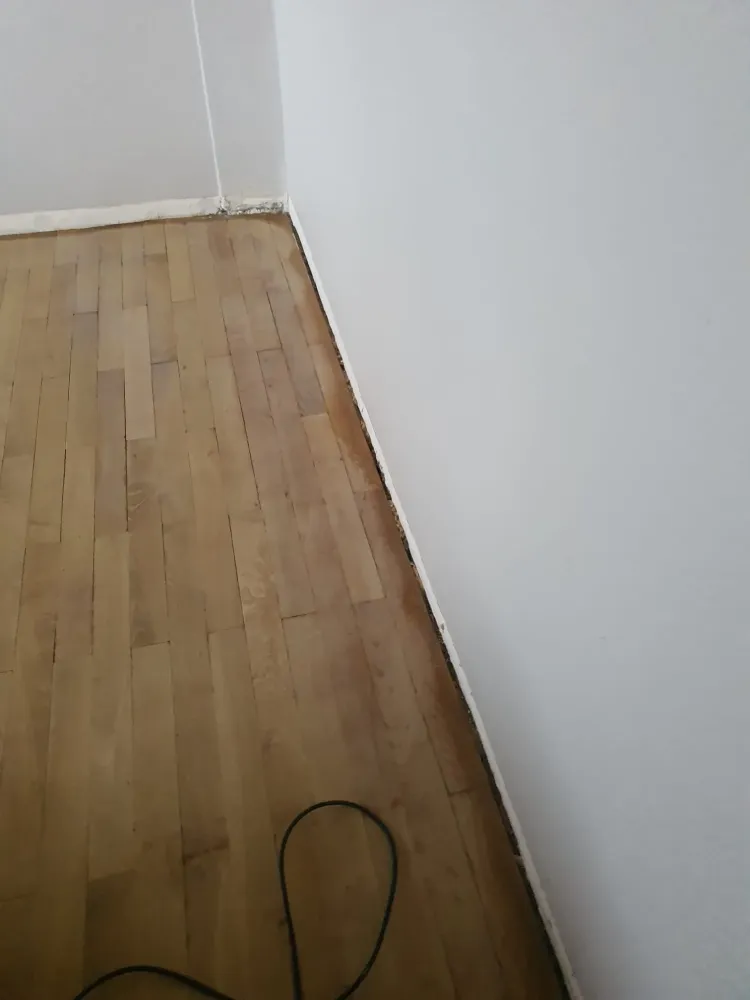 Ponçage d'un parquet & pose de plinthes à Strasbourg