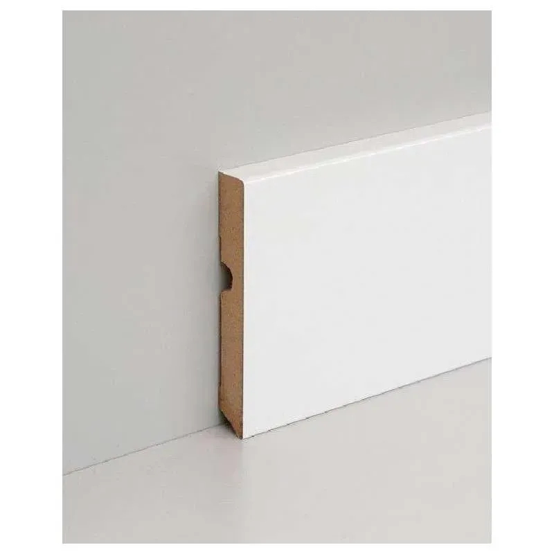 Plinthe blanche bord carré (60, 80 ou 100 mm)